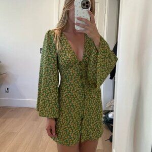 ASOS long sleeve floral mini dress (Size 00)